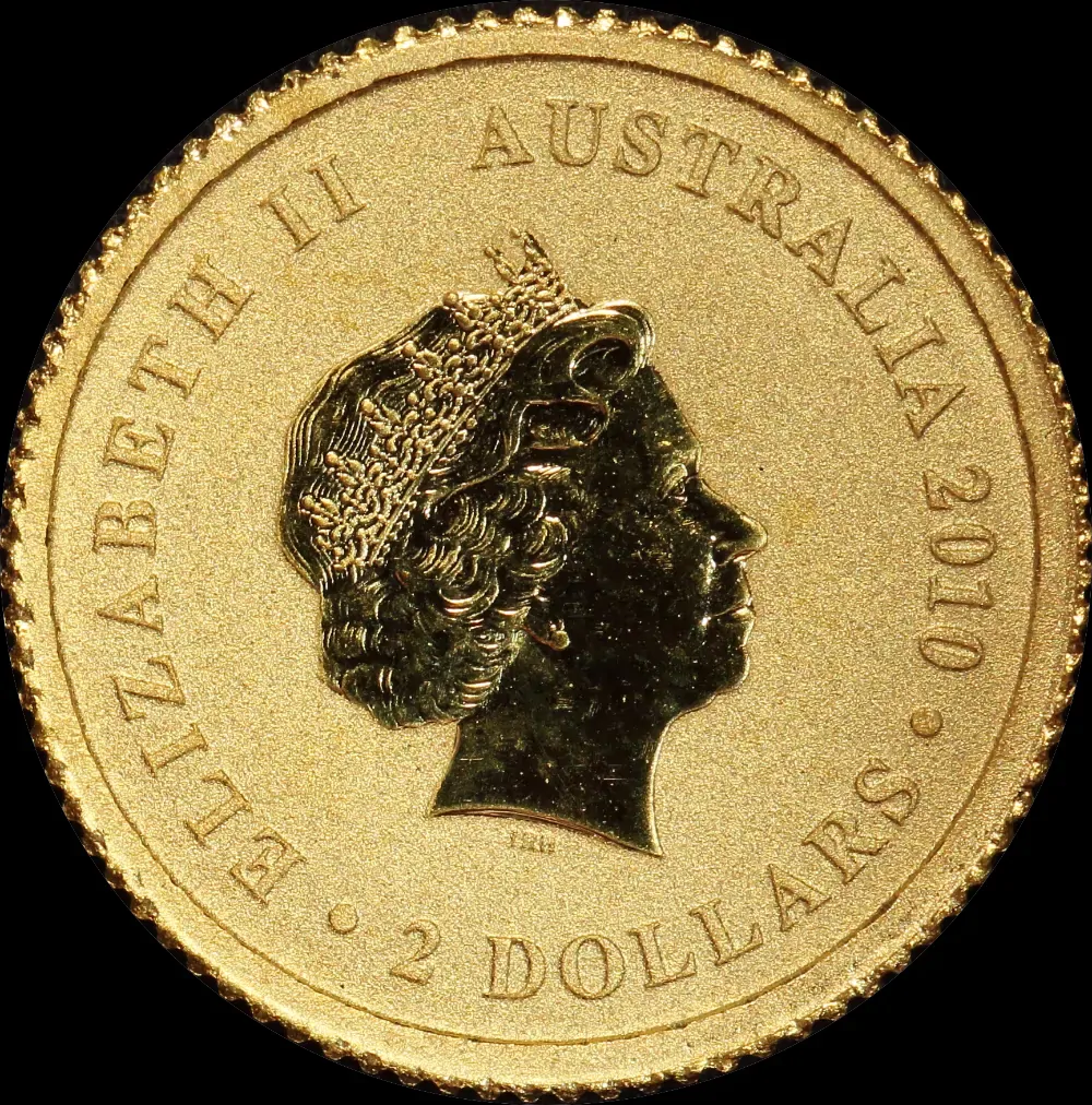 2010 Gold 2 Dollar 1/2 Gram Uncirculated Coin Kangaroo product image