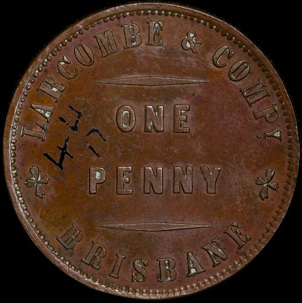 1860 Larcombe & Co. Copper Penny Token A313