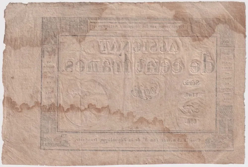 France 1794 100 Francs Assignat P# A.78 Very Good