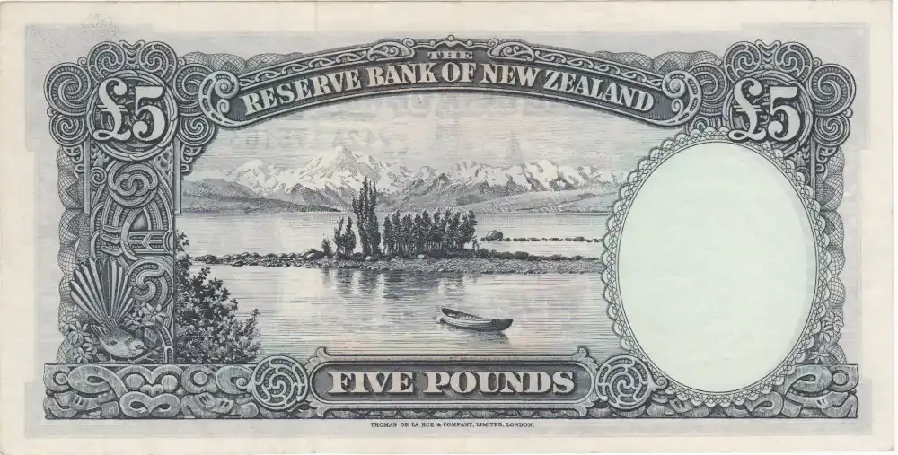New Zealand 1956 5 Pounds P# 160c Extremely Fine