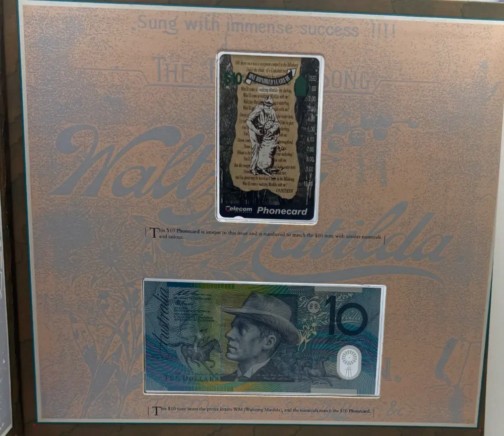 1995 Note And Phonecard Set Premium - Waltzing Matilda 100th Anniversary