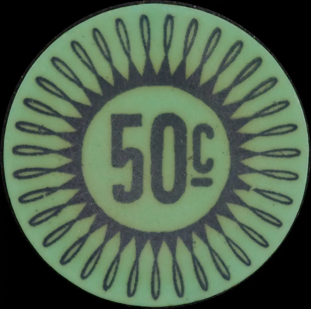 Keeling-Cocos Islands 1968 Plastic 50 Cent Token KM#Tn12 Uncirculated product image