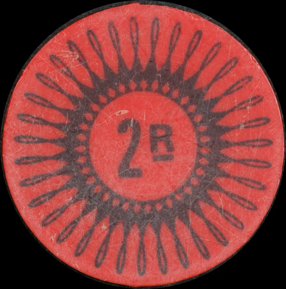 Keeling-Cocos Islands 1968 Plastic 2 Rupee Token KM#Tn14 Uncirculated product image