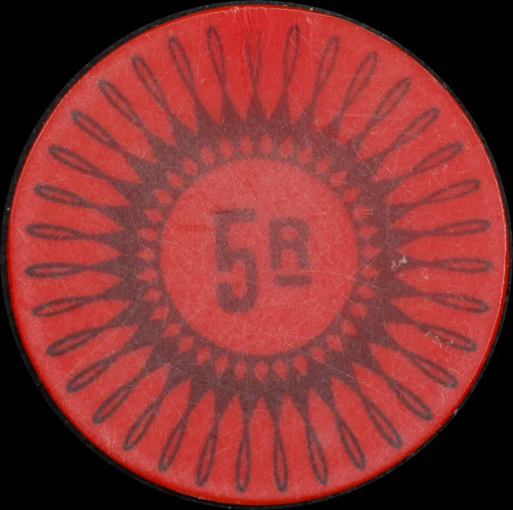 Keeling-Cocos Islands 1968 Plastic 5 Rupee Token KM#Tn15 Uncirculated product image