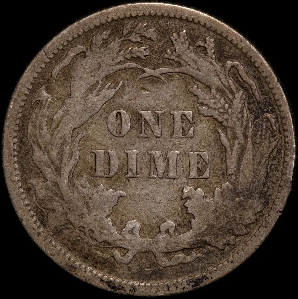 United States 1876 Silver Dime KM# A92 good VF product image