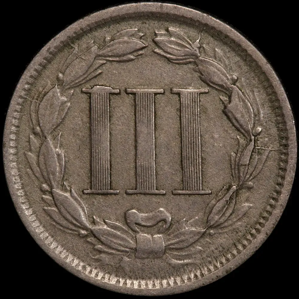 United States 1866 Nickel 3 Cents KM# 95 Very Fine product image