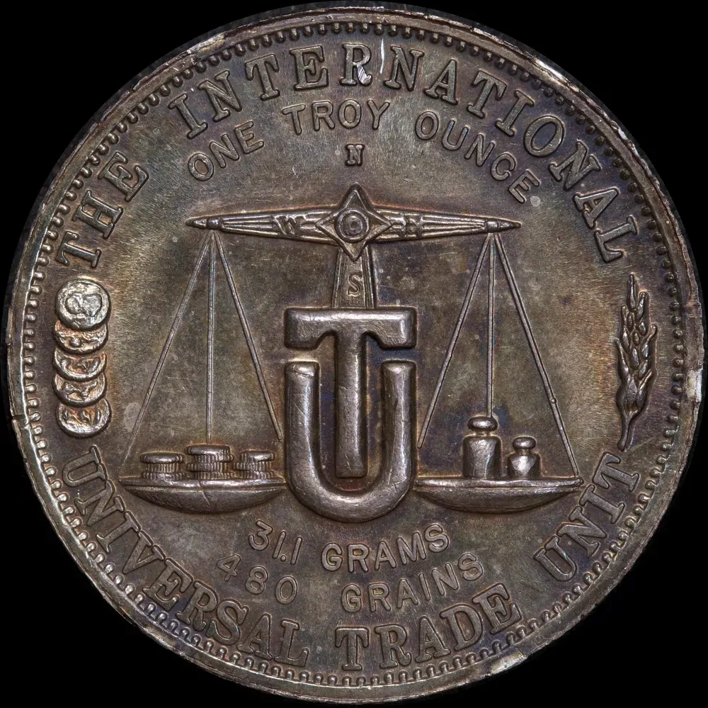 1974 Silver 1 Ounce Round Universal Trade Unit Ex Mount