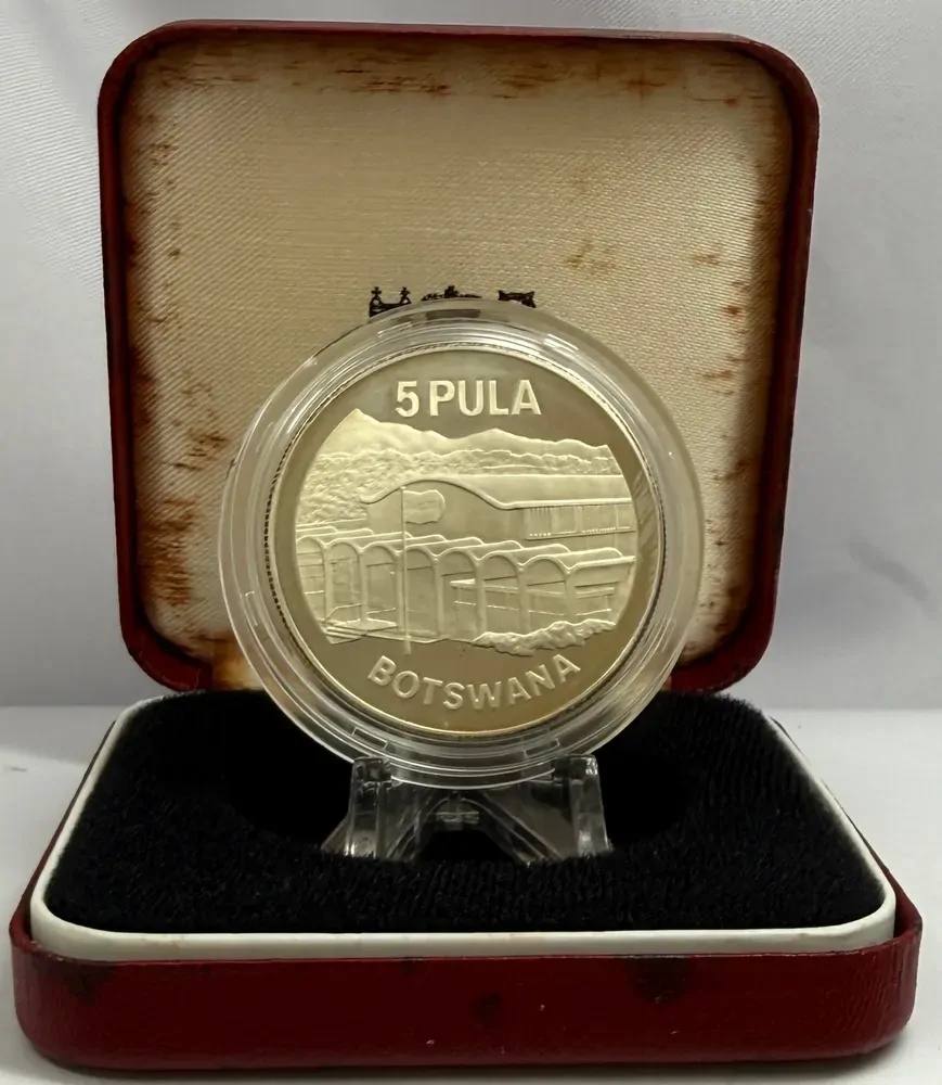 Botswana 1976 Silver 5 Pula Proof Coin Independence