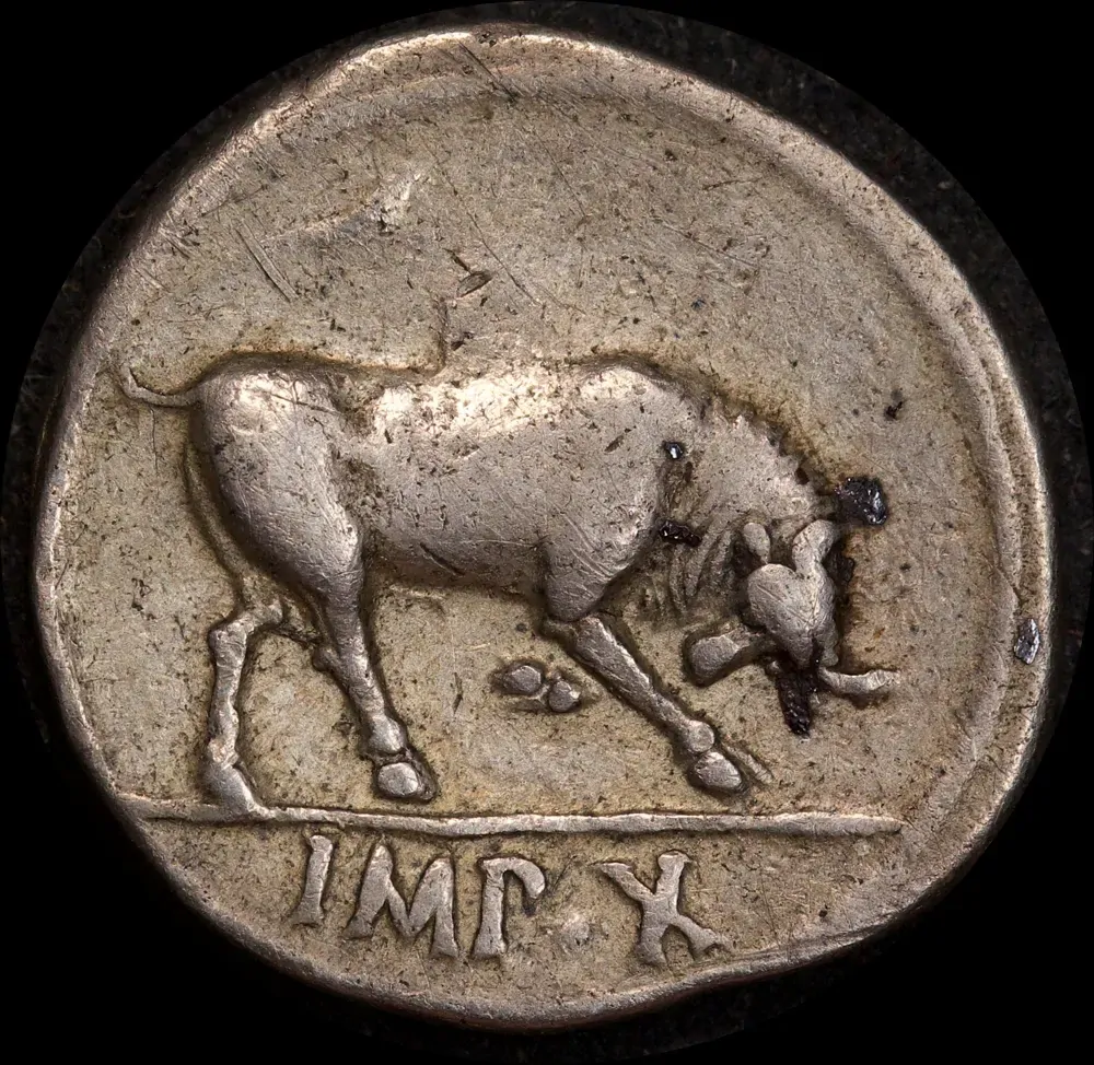 Imperial Rome Augustus 15-13 BC Silver Denarius RIC I 167a about VF