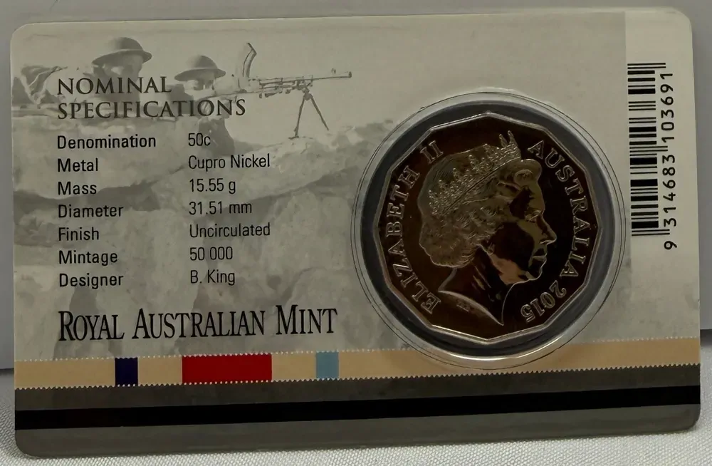 2015 50 Cent Uncirculated Coin Australia At War - Tobruk