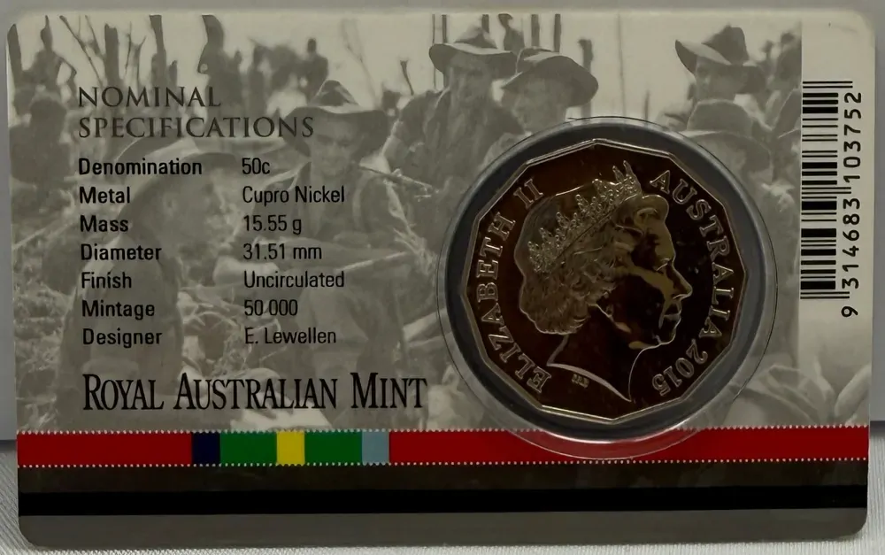 2015 50 Cent Uncirculated Coin Australia At War - War in The Pacific product image