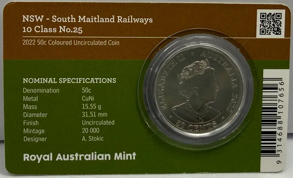 2022 50 Cent Uncirculated Coin Steam Power NSW South Maitland