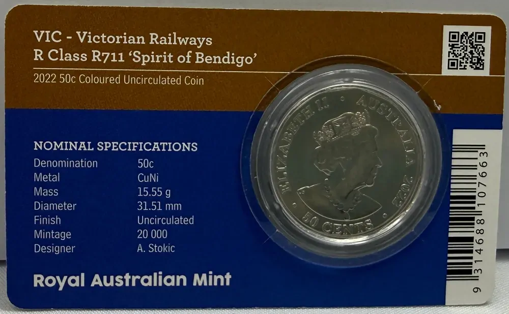 2022 50 Cent Uncirculated Coin Steam Power VIC Spirit of Bendigo
