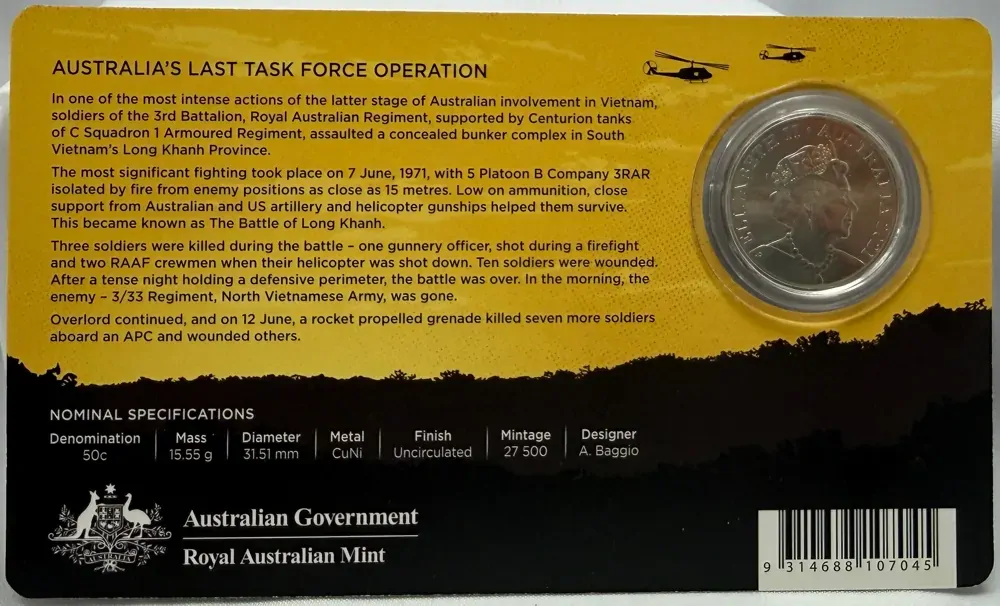 2021 50 Cent Uncirculated Coin The Battle of Long Khanh product image