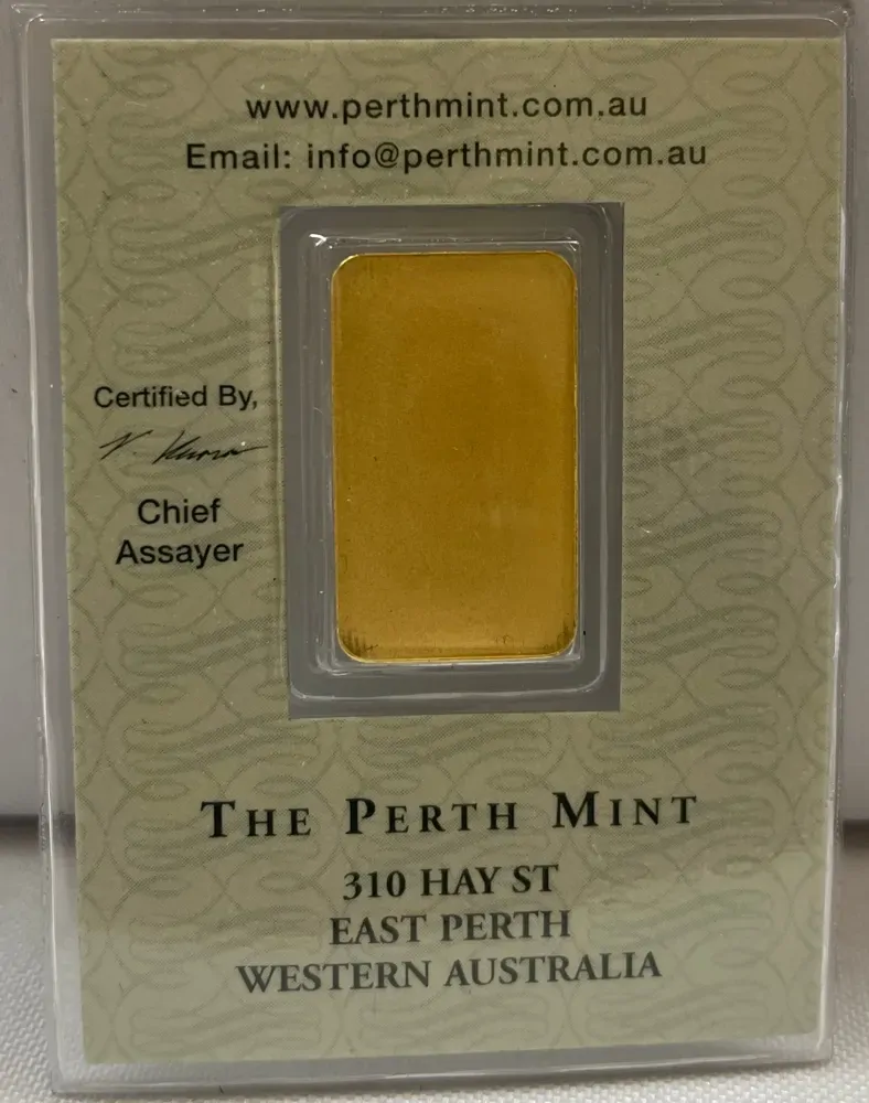 Perth Mint Fine Gold 2.5 Gram Minted Ingot