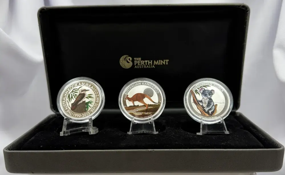 2015 Silver 1/2oz Proof 3 Coin Set Outback Coloured Coin Collection