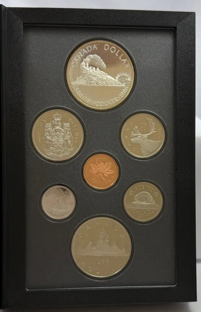 Canada 1986 7 Coin Proof Set Trans-Canada Railway