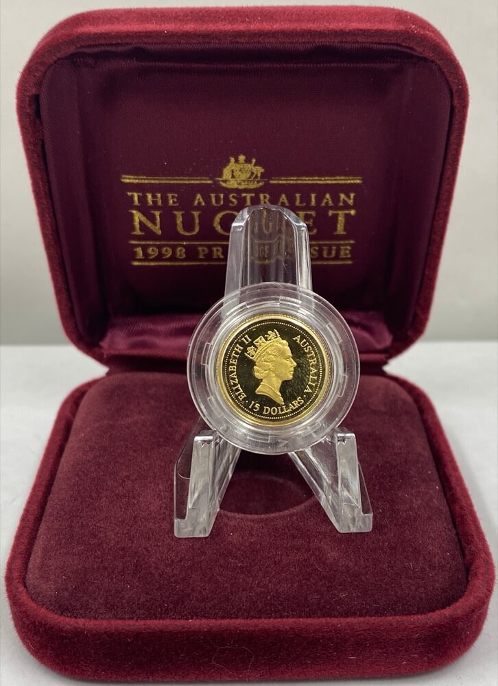 1998 Tenth Ounce Gold Proof Coin Kangaroo Nugget