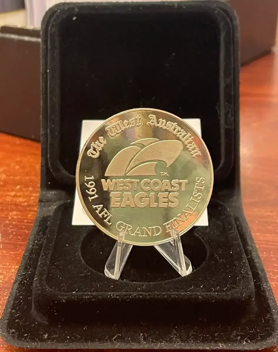 Perth Mint 1991 Silver 1oz Medallion West Coast Eagles Grand Final product image