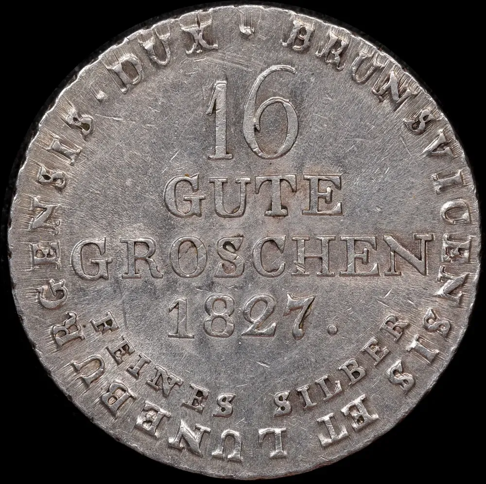 Germany (Hannover) 1827 Silver 16 Groschen KM# 138 about Unc