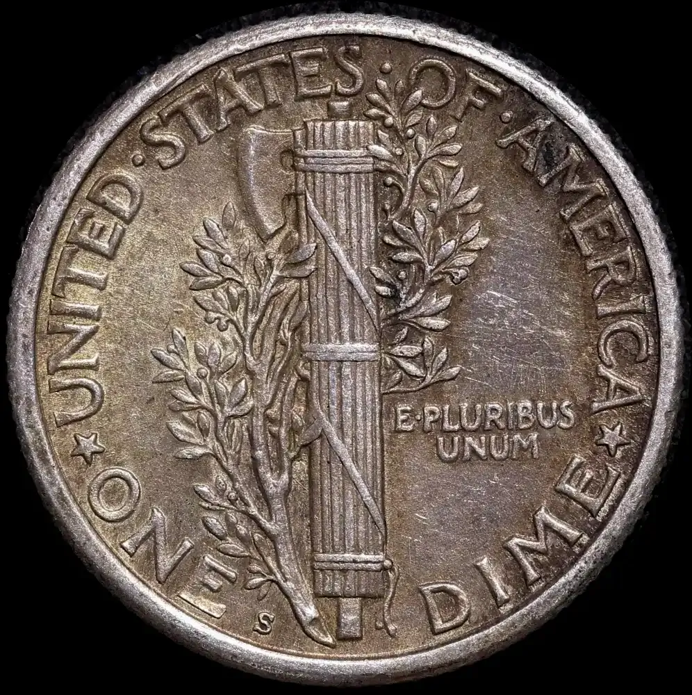 United States 1923-S Silver Mercury Dime KM#140 good EF product image