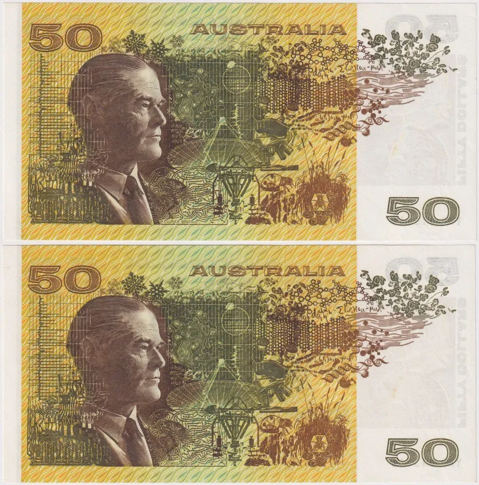 1973 $50 Note Consecutive Pair Phillips/Wheeler R505 about Unc product image