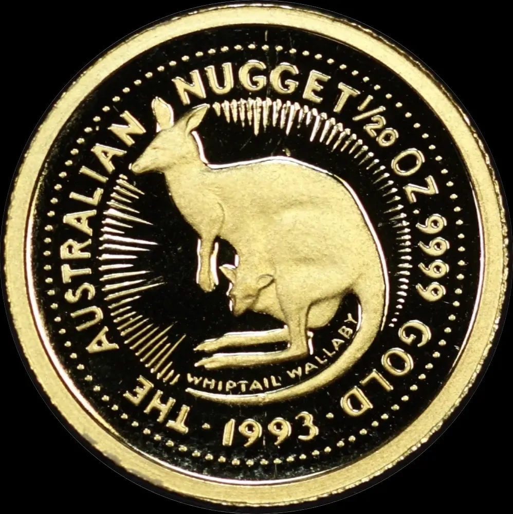 1993 1/20 ozt Ounce Gold Proof Kangaroo Nugget product image