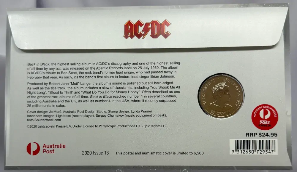 2020 20 Cent PNC AC/DC - Back in Black product image