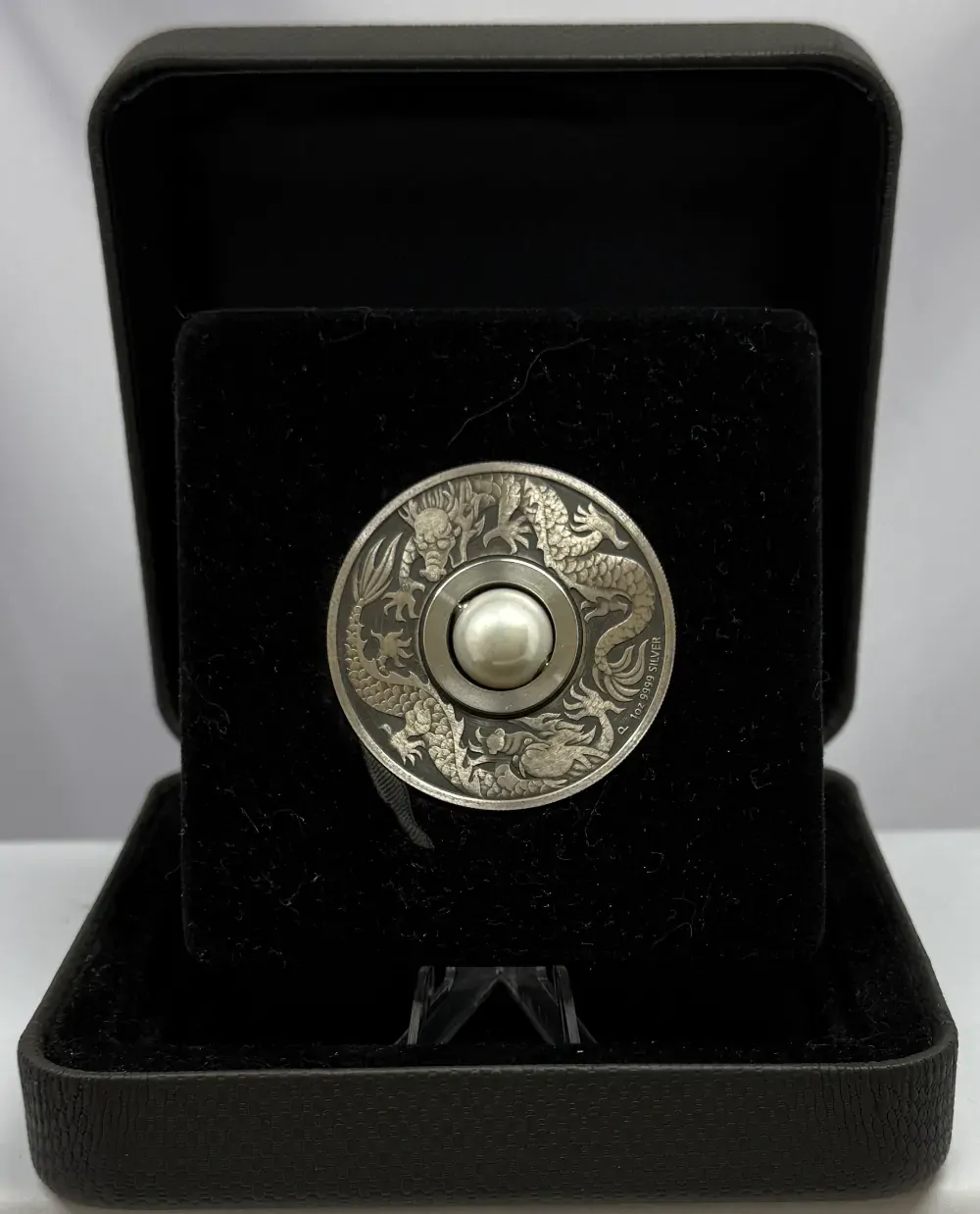 Tuvalu 2017 1 Ounce Silver Antiqued Coin Dragon and Pearl product image