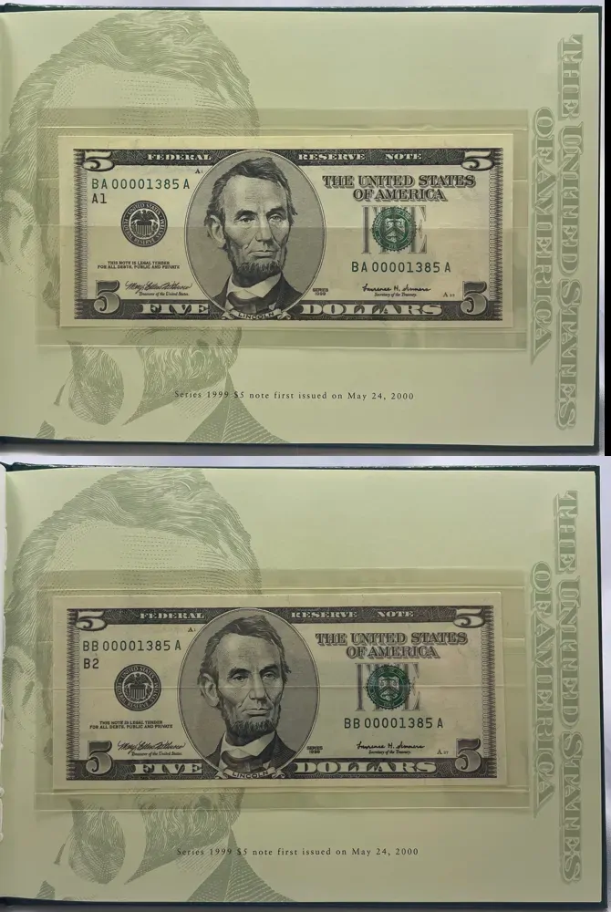 United States 1999 5 Dollar Premium Federal Reserve Set  product image