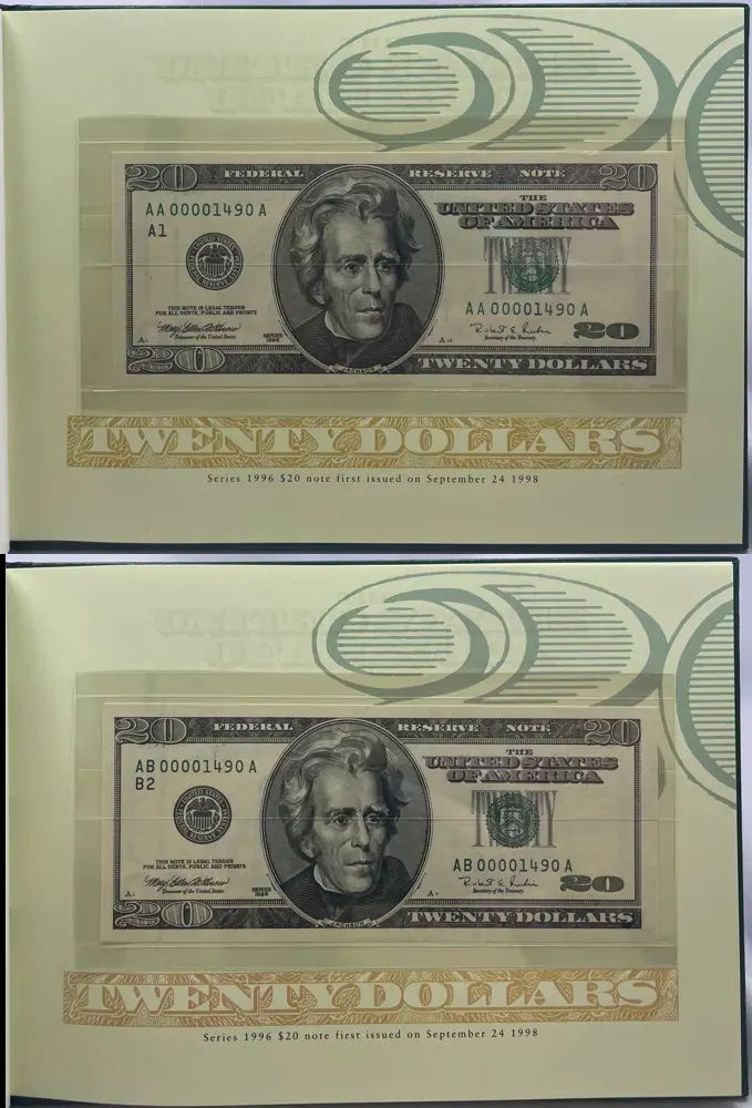 United States 1996 20 Dollar Premium Federal Reserve Set 