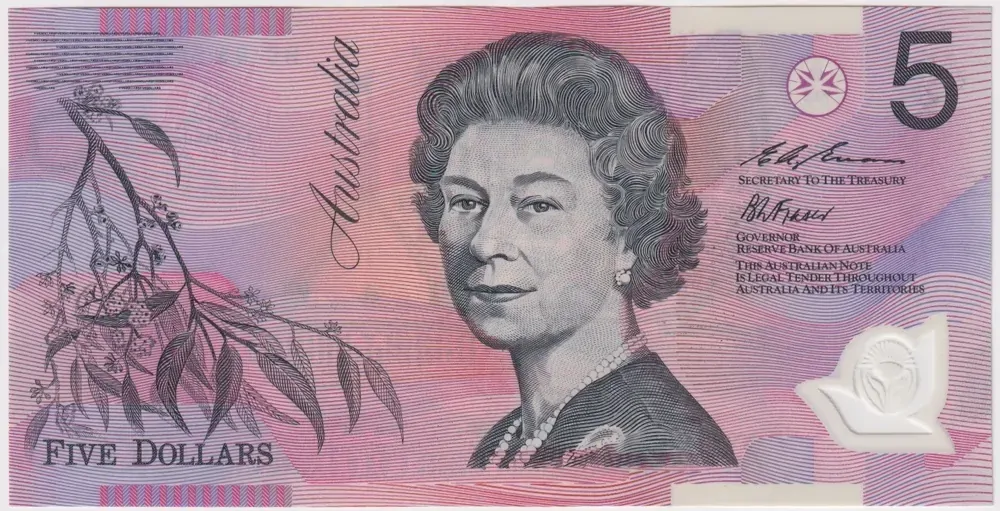 1995 $5 Note Fraser/Evans HC95 1st Prefix R217aiF Uncirculated