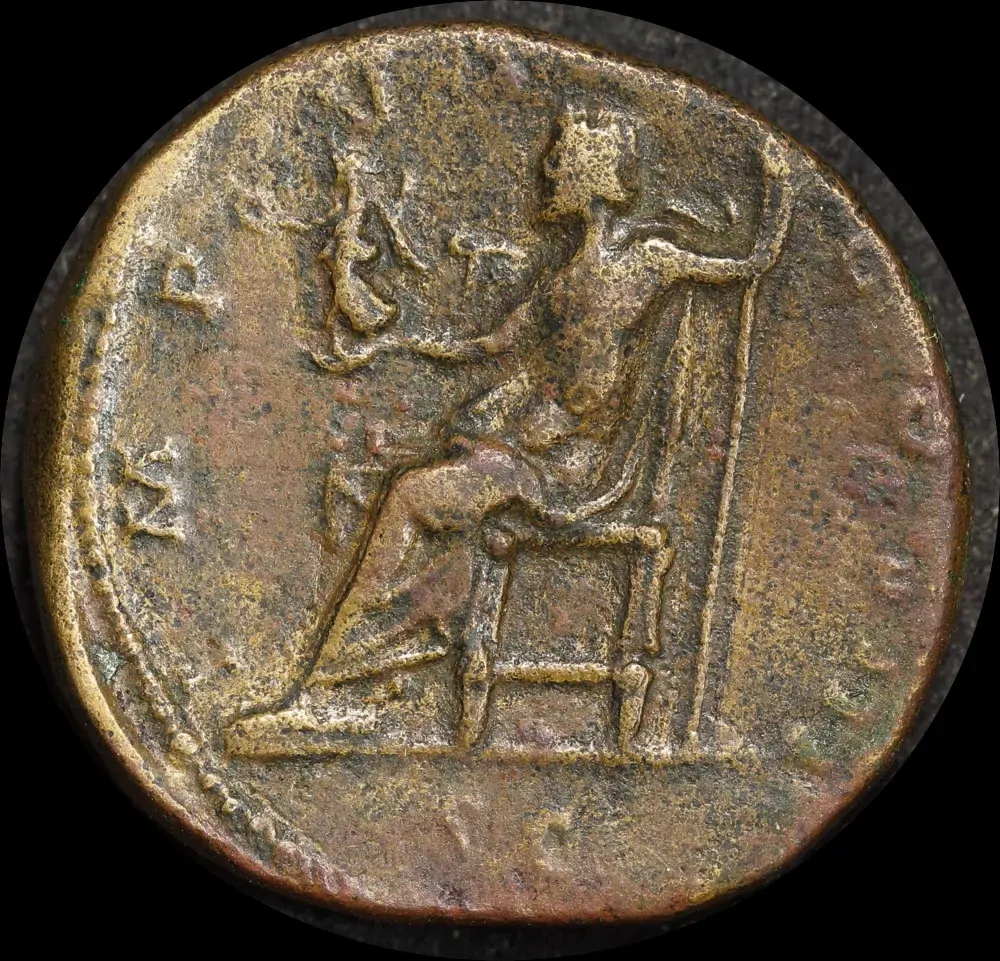 Ancient Rome (Imperial) 172 - 173 AD Marcus Aurelius Sestertius Jupiter RIC III 1063 good VF