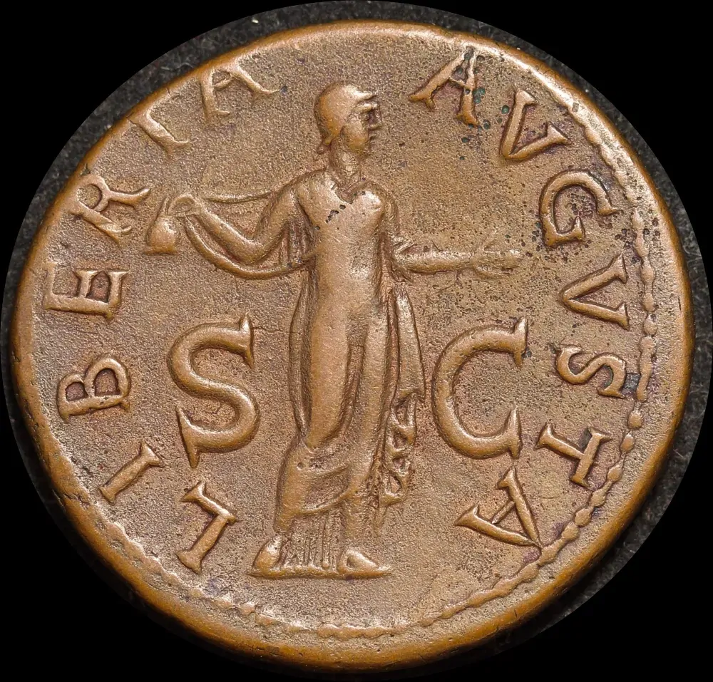 Ancient Rome (Imperial) 41-54 A.D Claudius Copper As Libertas RIC 113 Very Fine