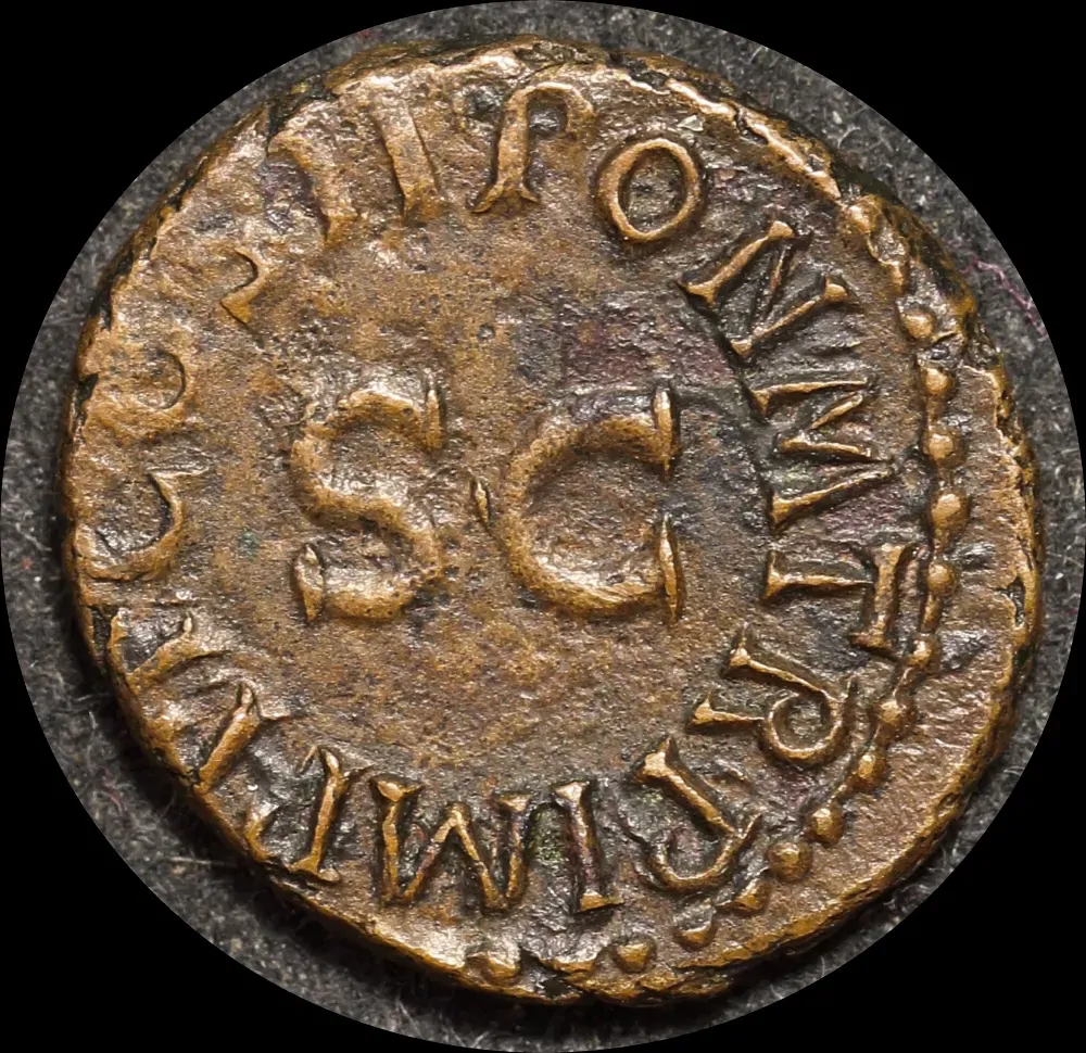 Ancient Rome (Imperial) 41 AD Claudius Bronze Quadrans RIC 90 Very Fine