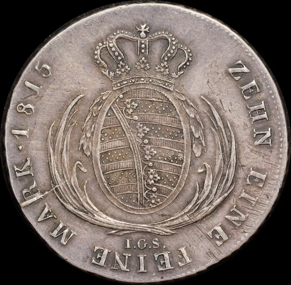 German States (Saxony-Albertine) 1815 Silver Thaler KM# 1059.1 good EF