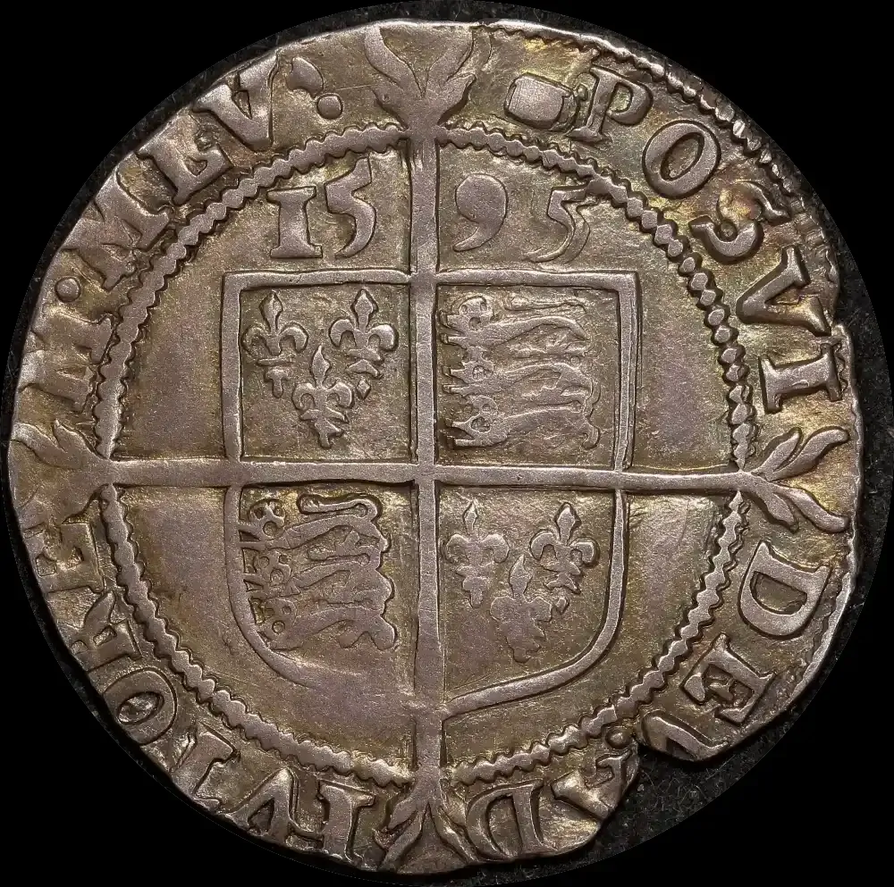 1596 Silver Sixpence Elizabeth I S#2578b good VF
