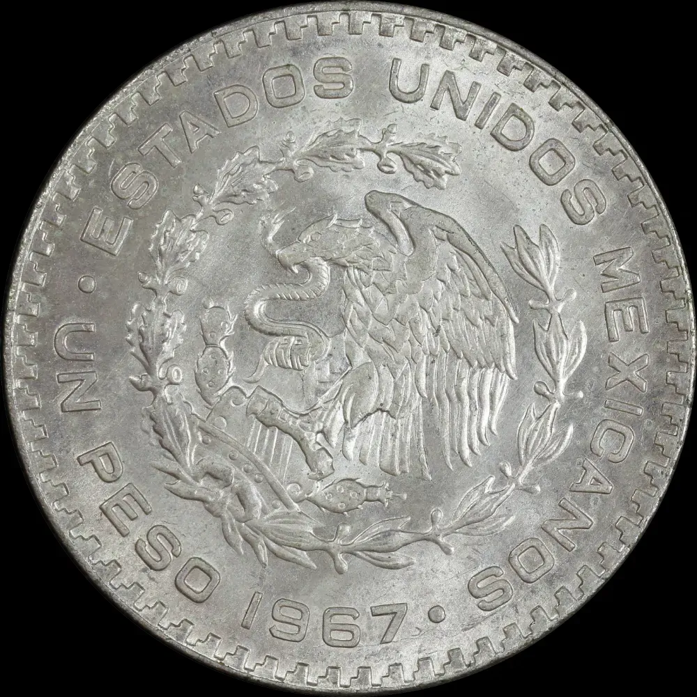 Mexico 1967 Silver Peso KM#459 Uncirculated product image