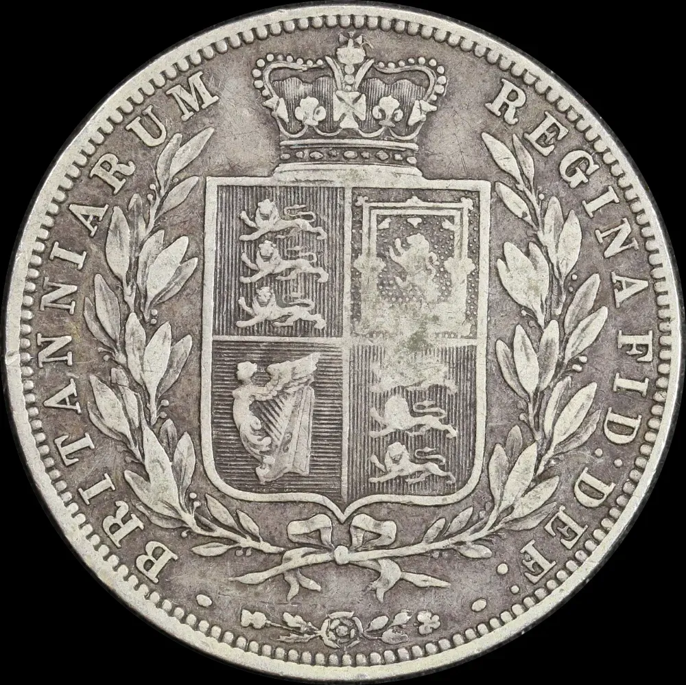 1875 Silver Halfcrown Victoria S#3889 about VF