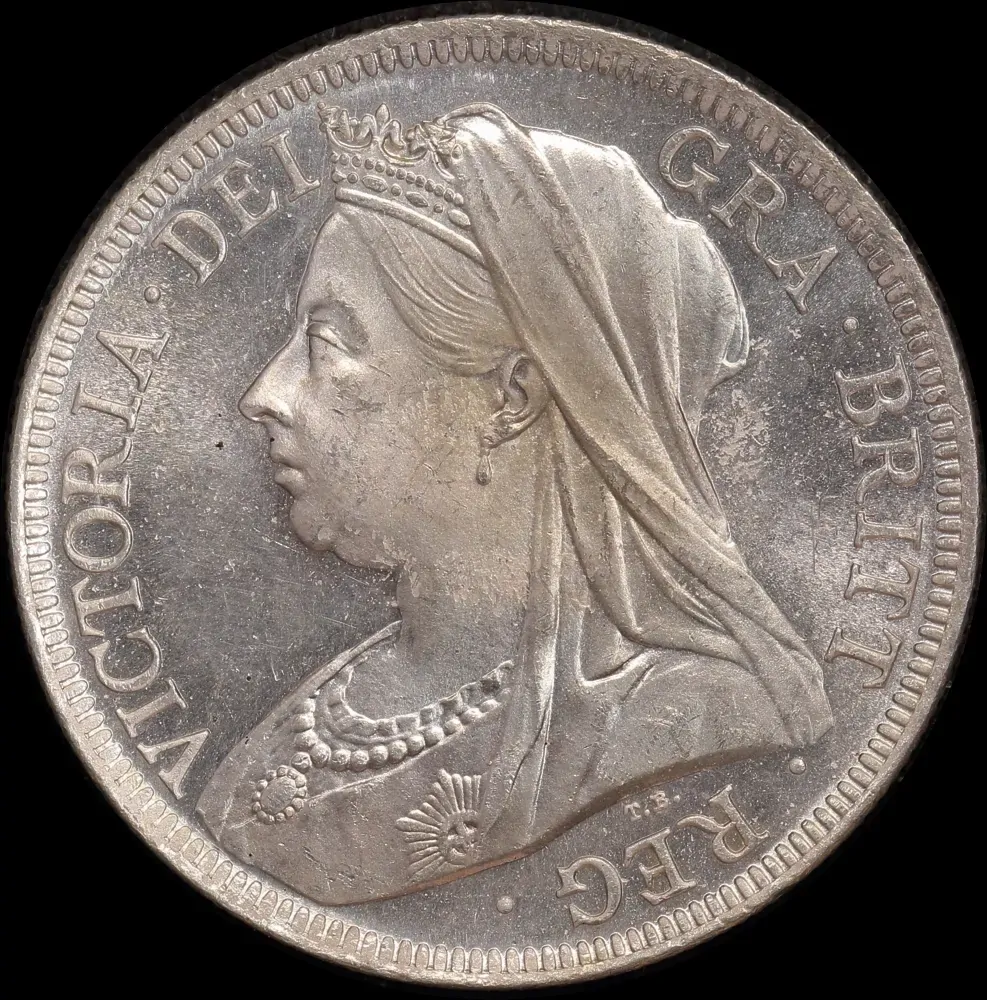 1900 Silver Halfcrown Victoria S#3938 Choice Uncirculated