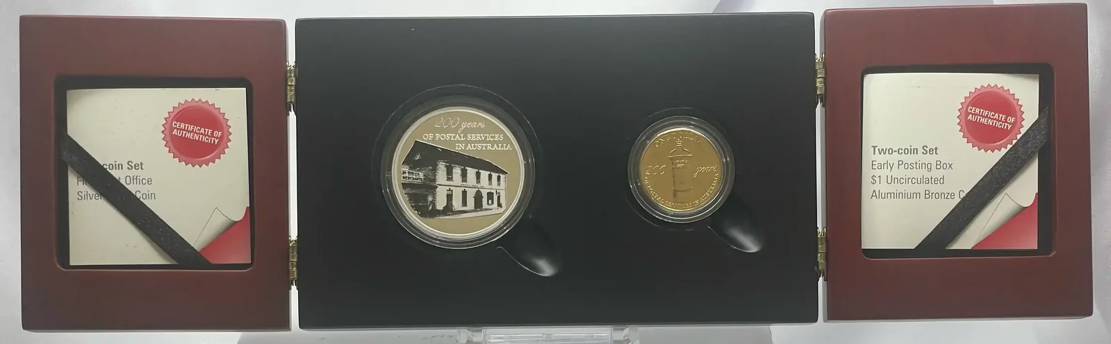 2009 Silver 1oz Proof Coin 1st Post Office and Early Posting Box Stamp-Coin Set