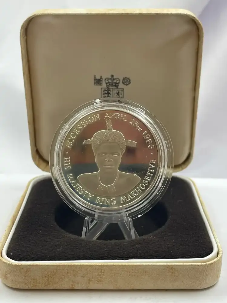 Swaziland 1986 Silver Proof  25 Elamengani KM# 37 Accession of King Makhosetive product image