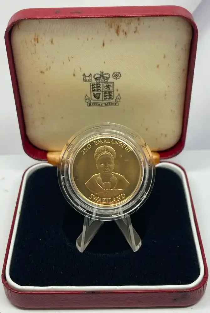 Swaziland 1986 Gold Proof  250 Elamengani KM# 38 Accession of King Makhosetive product image