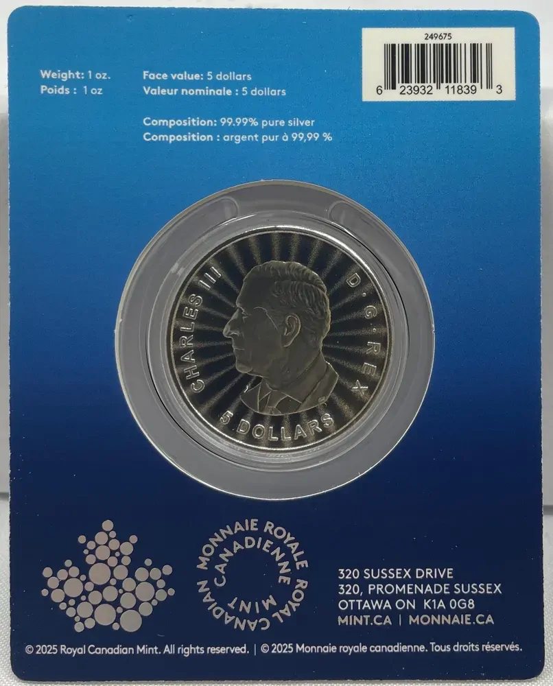 Canada 2025 Silver 5 Dollars Bullion Coin Majestic Polar Bear