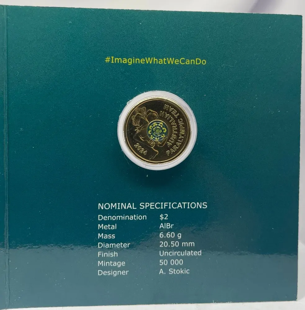 2024 Coloured 2 Dollar Uncirculated Coin Collection Paralympic Team product image