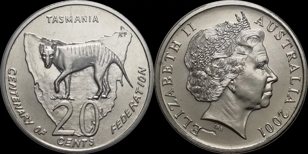 2001 Federation Two Coin Proof Set Tasmania