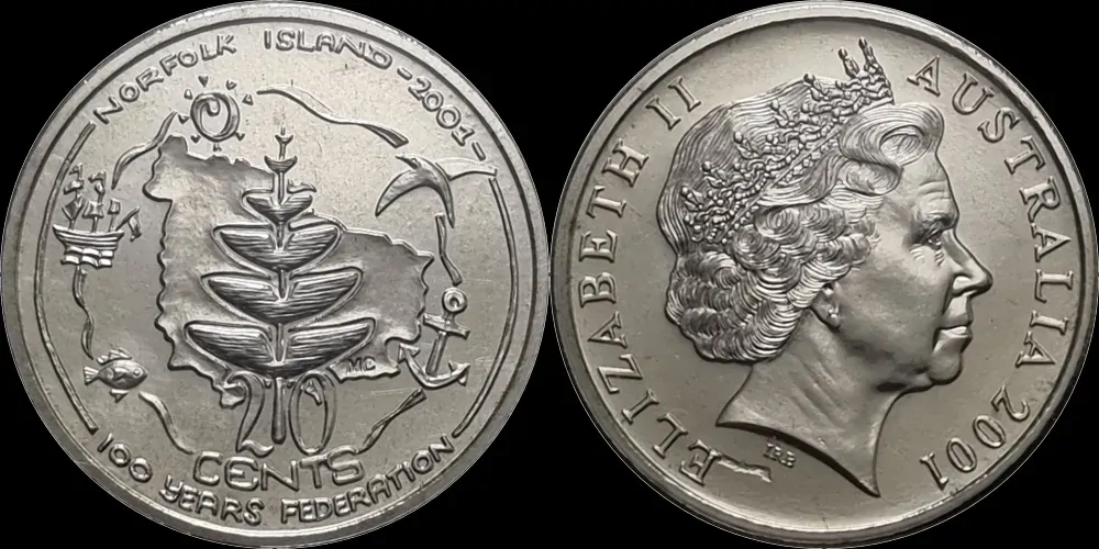 2001 Federation Two Coin Proof Set Norfolk Island product image