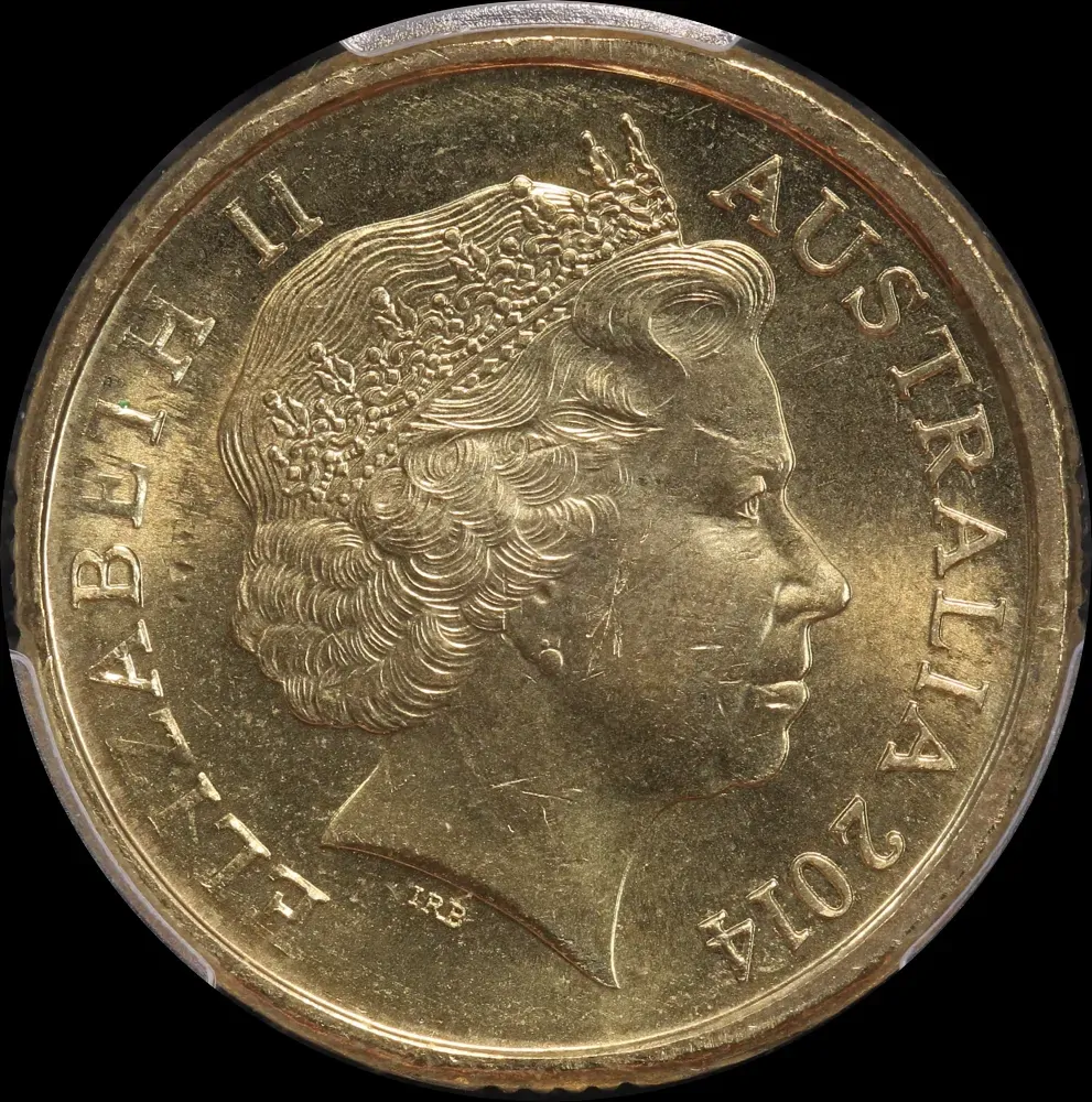 2014 Coloured 2 Dollar Coin Remembrance Green Dove PCGS MS65