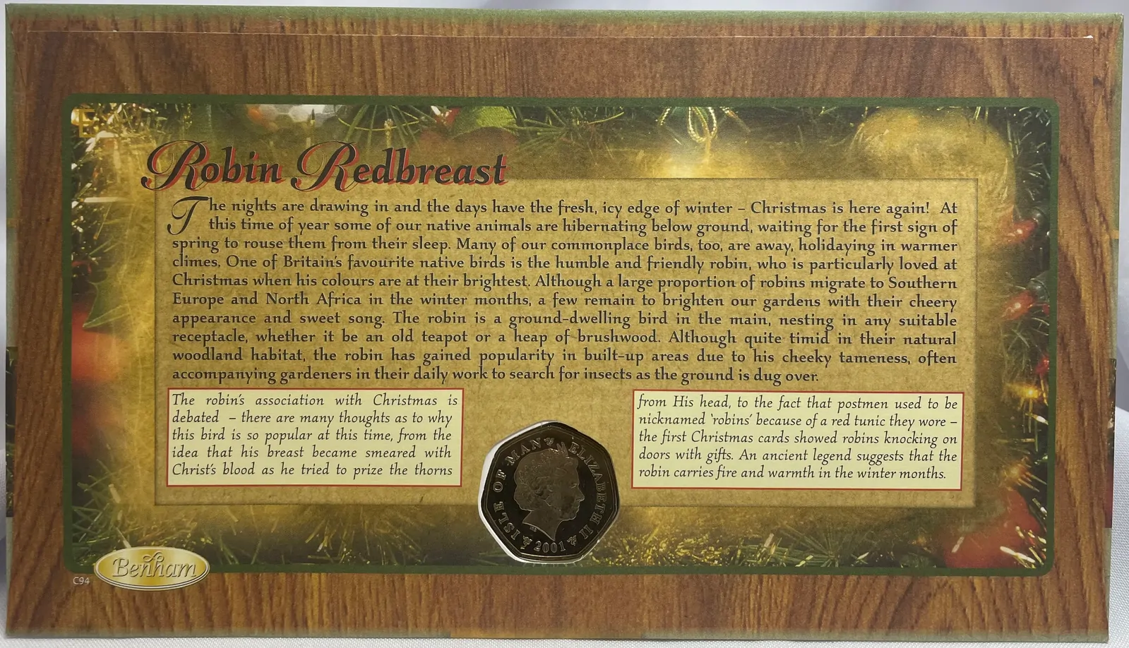 Isle Of Man 2001  50 Pence PNC Christmas  product image