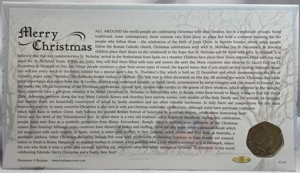 Isle Of Man 2002  50 Pence PNC Christmas  product image